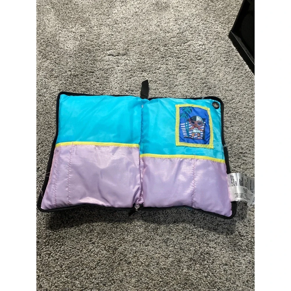 LOL Surprise Squad Goals Travel Pillow Organizer Bag Pink Blue 80s Retro Style